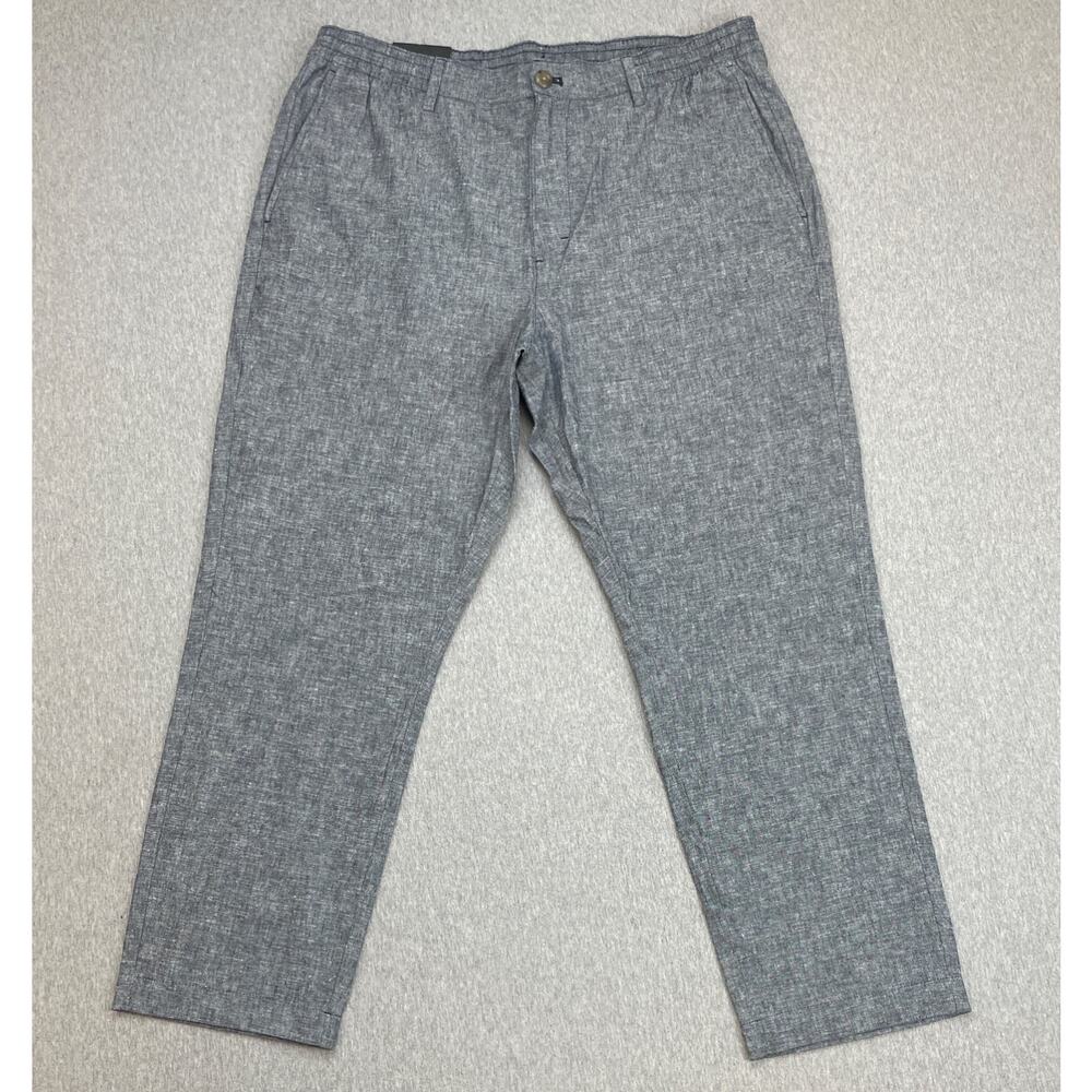 Banana Republic Pants Mens 36 x 30 Gray Linen Blend Slim Tapered Fit NWT